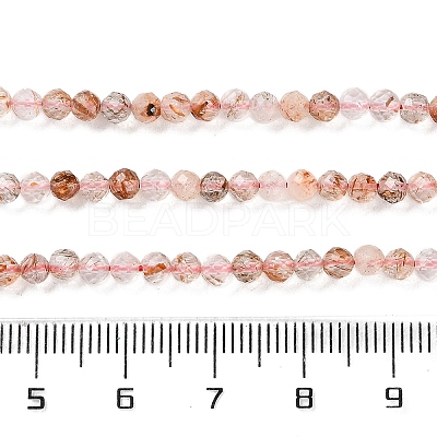 Natural Black Gold Rutilated Quartz Beads Strands G-N342-21B-01-1