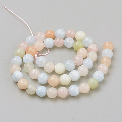 Natural Morganite Beads Strands G-Q961-08-6mm-1