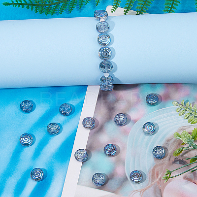 50Pcs Eletroplate Glass Beads GLAA-HS0001-09C-1