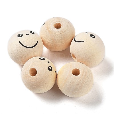 Printed Wood Beads WOOD-M010-01A-1