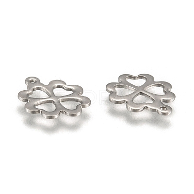 Tarnish Resistant 304 Stainless Steel Clover Charms Pendants X-STAS-M004-01-1