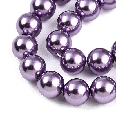 Baking Paint Pearlized Glass Pearl Bead Strands HY-N002-8mm-A14-1