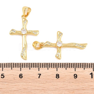 Easter Brass Micro Pave Clear Cubic Zirconia Pendants ZIRC-F148-14I-G-1