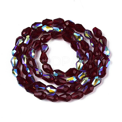 Transparent Electroplate Glass Beads Strands LS-EGLA-N023-6x8mm-A10-1