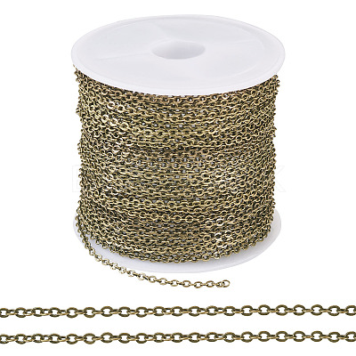Brass Coated Iron Flat Cable Chains CH-TAC0007-01AB-1