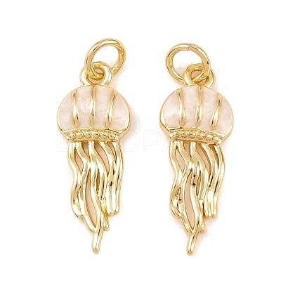 Brass Enamel Pendants KK-Z140-13G-1