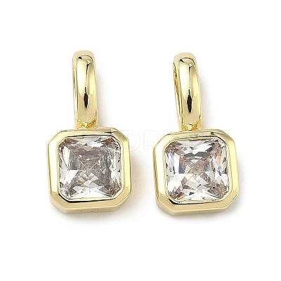 Brass Micro Pave Cubic Zirconia Charms KK-G555-21G-01-1