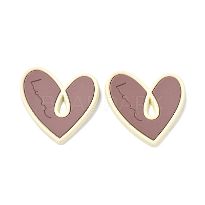 Heart Alloy Spray Painted Pendants LS-PALLOY-P243-01C-1