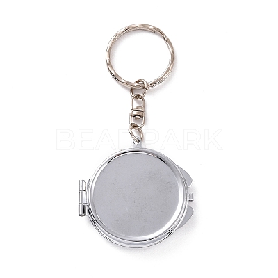 Iron Folding Mirror Keychain DIY-D079-01A-1
