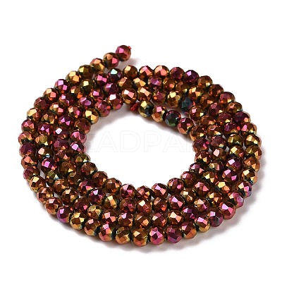 Electroplate Glass Beads Strands GLAA-H021-01B-FP10-1