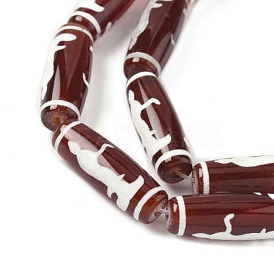 Rice Shape Tibetan Style dZi Beads Strands G-A269-A22-01-1
