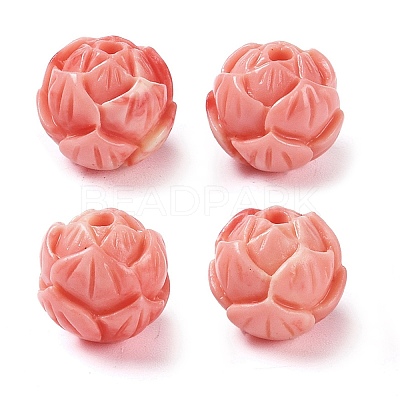 Synthetic Shell Dyed Carved Beads SHEL-H005-21-1