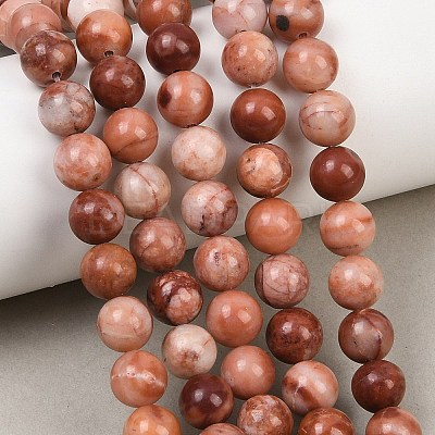 Natural Pink Aventurine Beads Strands G-G735-41-8mm-1