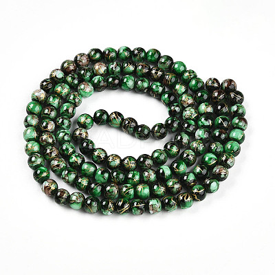 Baking Paint Glass Beads Strands DGLA-N003-8mm-B09-1