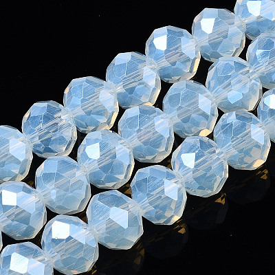 Electroplate Glass Beads Strands X-EGLA-A034-J8mm-A04-1
