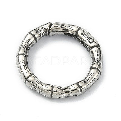 Tibetan Style 316 Surgical Stainless Steel Spring Gate Rings STAS-E191-01AS-01-1