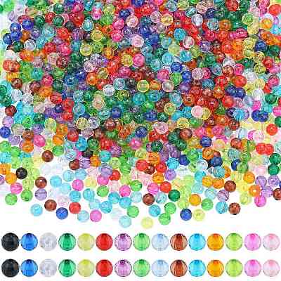 1500Pcs 15 Colors Transparent Acrylic Beads TACR-SZ0001-21A-1