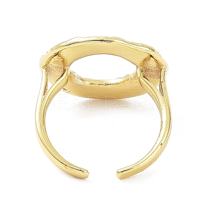 Rack Plating Donut Brass Open Cuff Rings RJEW-B044-01G-1
