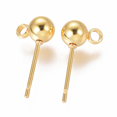 304 Stainless Steel Ear Stud Components STAS-F227-18C-G-1