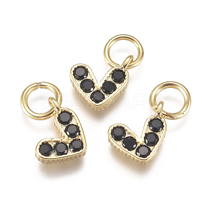 Brass Micro Pave Cubic Zirconia Charms LS-ZIRC-F111-08G-01-1