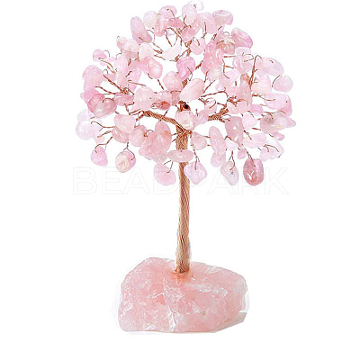 Natural Rose Quartz Chips Tree Decorations PW-WG15053-03-1