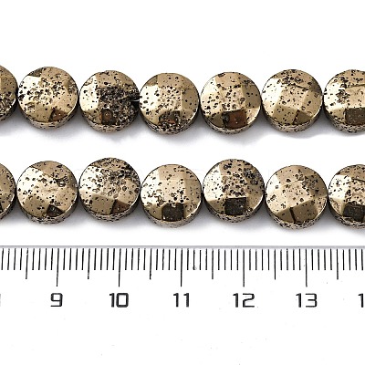 Electroplated Natural Lava Rock Beads Strands G-A256-F01-01F-1