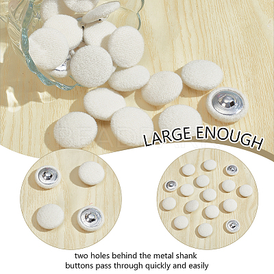 20Pcs Cloth with Aluminum Base Buttons BUTT-NB0001-77B-1