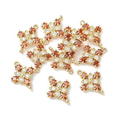 Brass Pave Cubic Zirconia Connector Charms X-KK-G462-45KCG-07-1