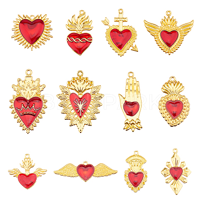 24Pcs 12 Styles Alloy Enamel Pendants ENAM-HS0001-05-1
