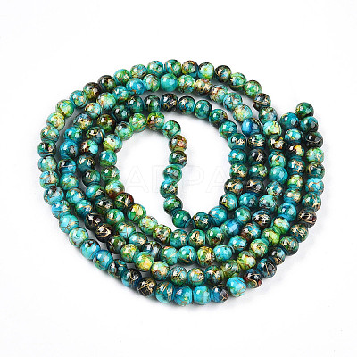 Baking Paint Glass Beads Strands X-DGLA-N003-6mm-B08-1