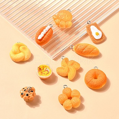 20Pcs 10 Styles Opaque Resin Imitation Food Pendants RESI-YW0001-69-1