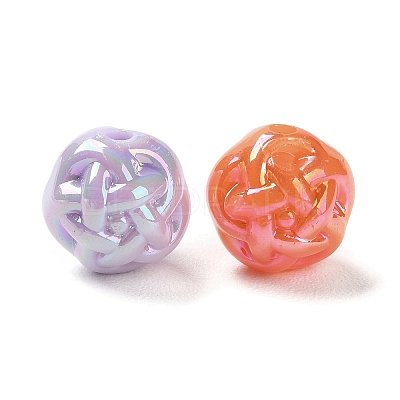 UV Plating Rainbow Iridescent Acrylic Beads SACR-A006-08B-1