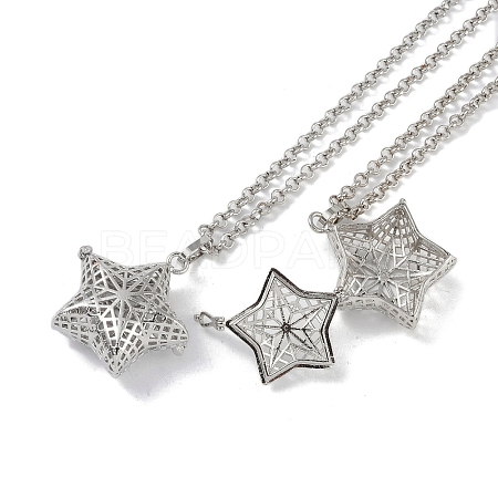 Brass Pendant Necklaces NJEW-G089-13P-1