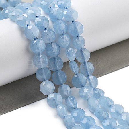 Natural Dyed Quartz Imitation Aquamarine Beads Strands G-C179-A01-02-1