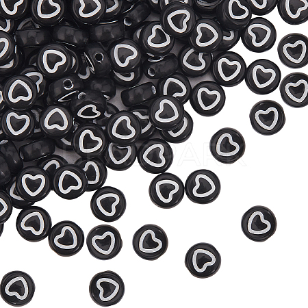 500Pcs 7 Styles Craft Style Acrylic Beads OACR-SC0001-52-1