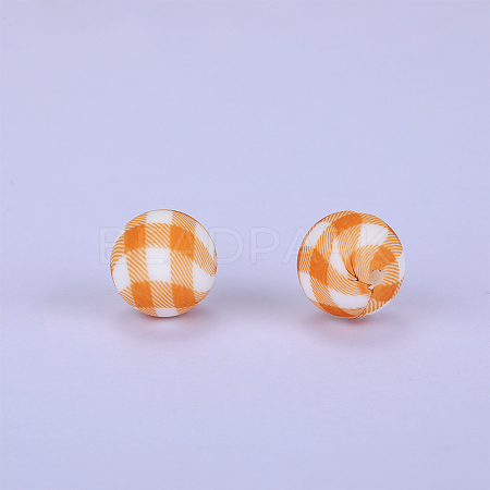 Printed Round Silicone Focal Beads SI-JX0056A-201-1
