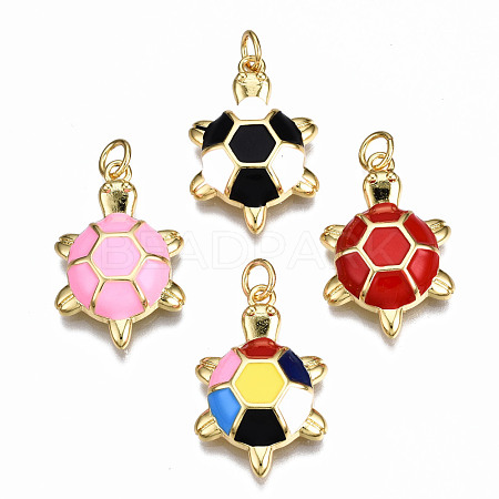 Brass Enamel Pendants KK-Q252-018-NF-1