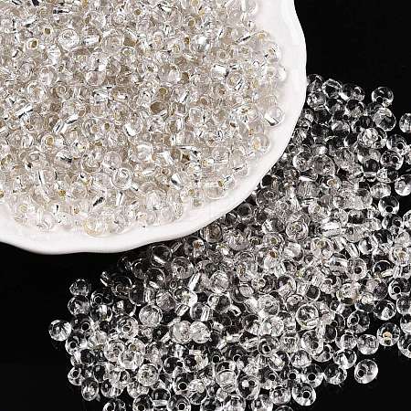 6/0 Baking Paint Transparent Fringe Glass Seed Beads X1-SEED-N006-06A-1