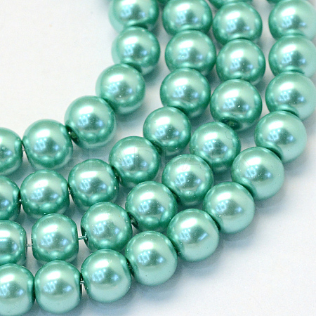 Baking Paint Glass Pearl Round Bead Strands X-HY-Q003-10mm-32-1