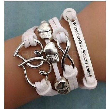 Suede & Imitation Leather Cord Knitted Multi-strand Bracelets WGD6FE3-10-1