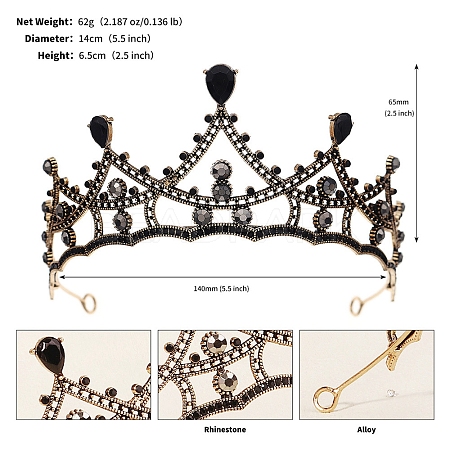 Alloy Rhinestone Hair Bands  for Woman Girls PW-WGA69DD-18-1