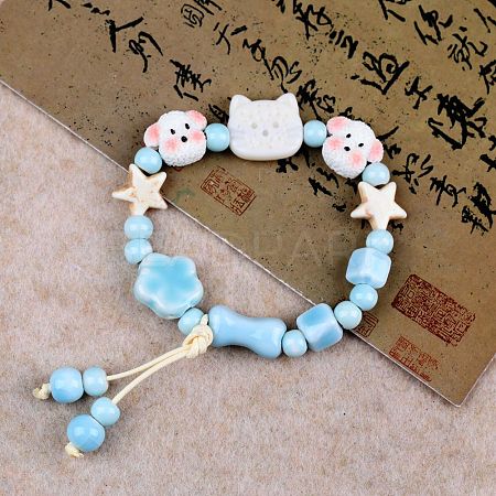 Handmade Porcelain Beaded Charm Bracelets FS-WG45621-05-1