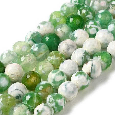Dyed & Heated Natural Fire Crackle Agate Beads Strands G-P539-B01-24-1