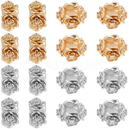 16Pcs 2 Colors Brass Spacer Beads KK-BBC0018-92-1