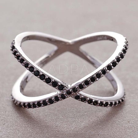 Simple Style Brass Cubic Zirconia Finger Rings FS-WG32029-07-1