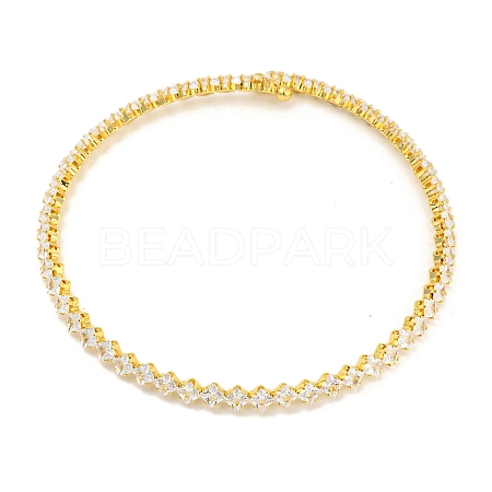 Rack Plating Brass Pave Clear Cubic Zirconia Choker Necklaces NJEW-A031-01G-1