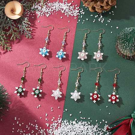 Glass Seed Beads Dnagle Earrings EJEW-MZ00501-1