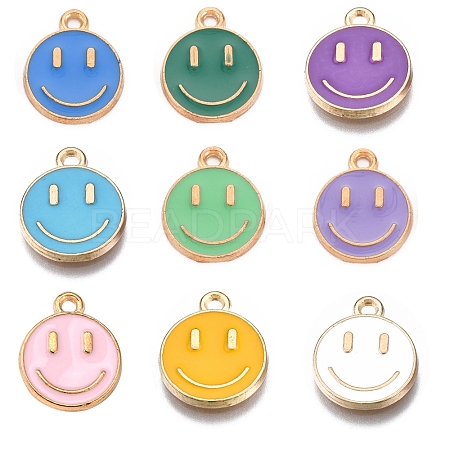 18Pcs 9 Colors Alloy Enamel Charms ENAM-YW0001-97-O-1