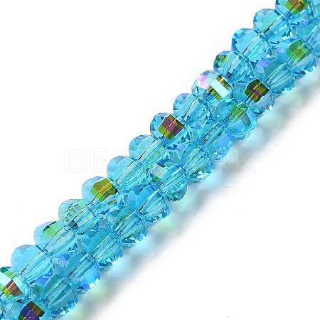 Transparent Electroplate Glass Beads Strands GLAA-Q099-H01-3-1