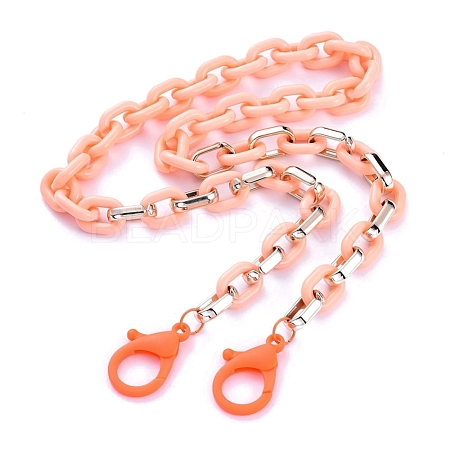 Personalized Acrylic & CCB Plastic Cable Chain Necklaces NJEW-JN02824-06-1
